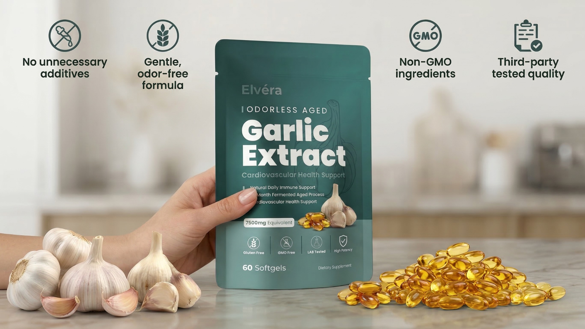 Elvéra odorless aged garlic extract UK