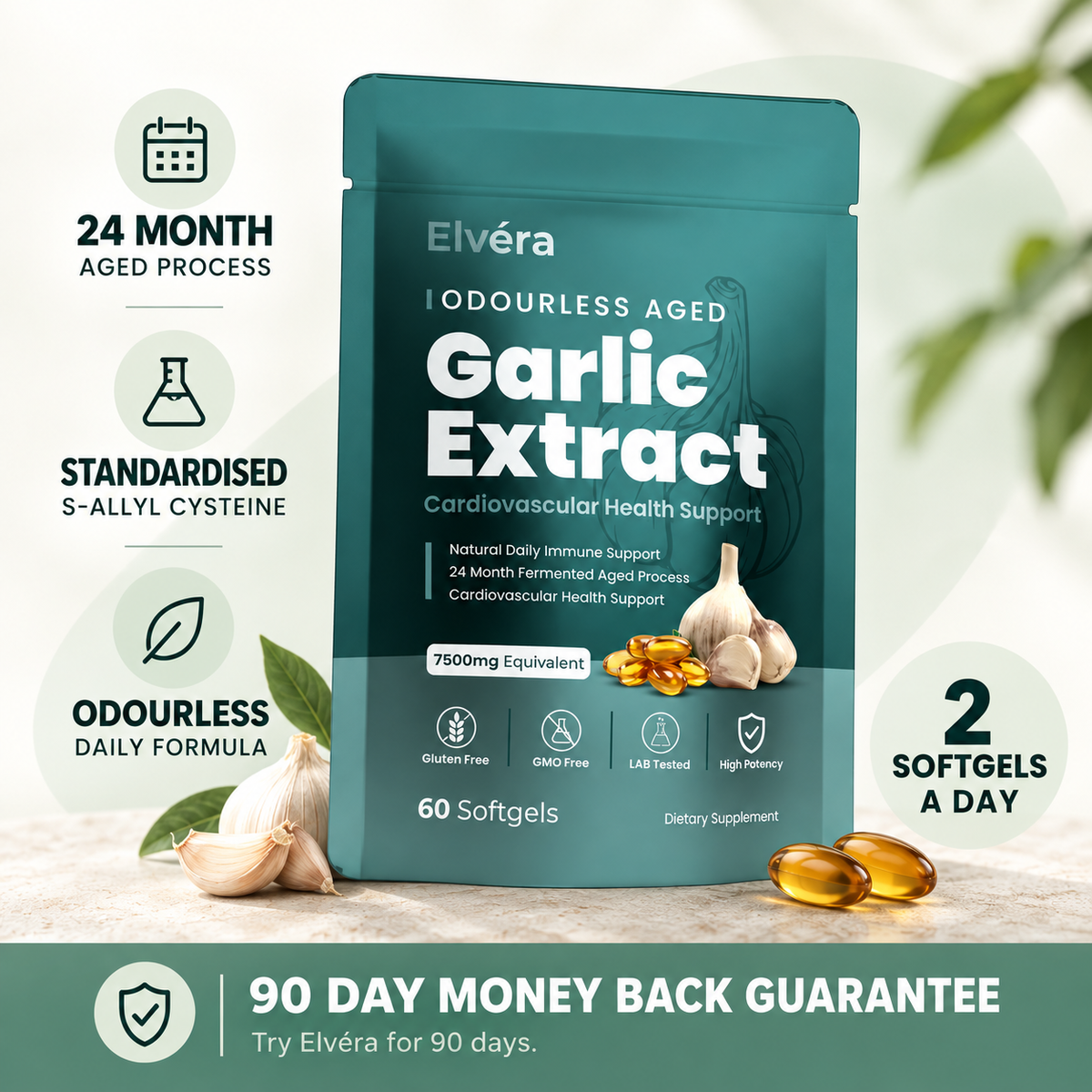 Elvéra | Aged Garlic  Extract 7500 mg